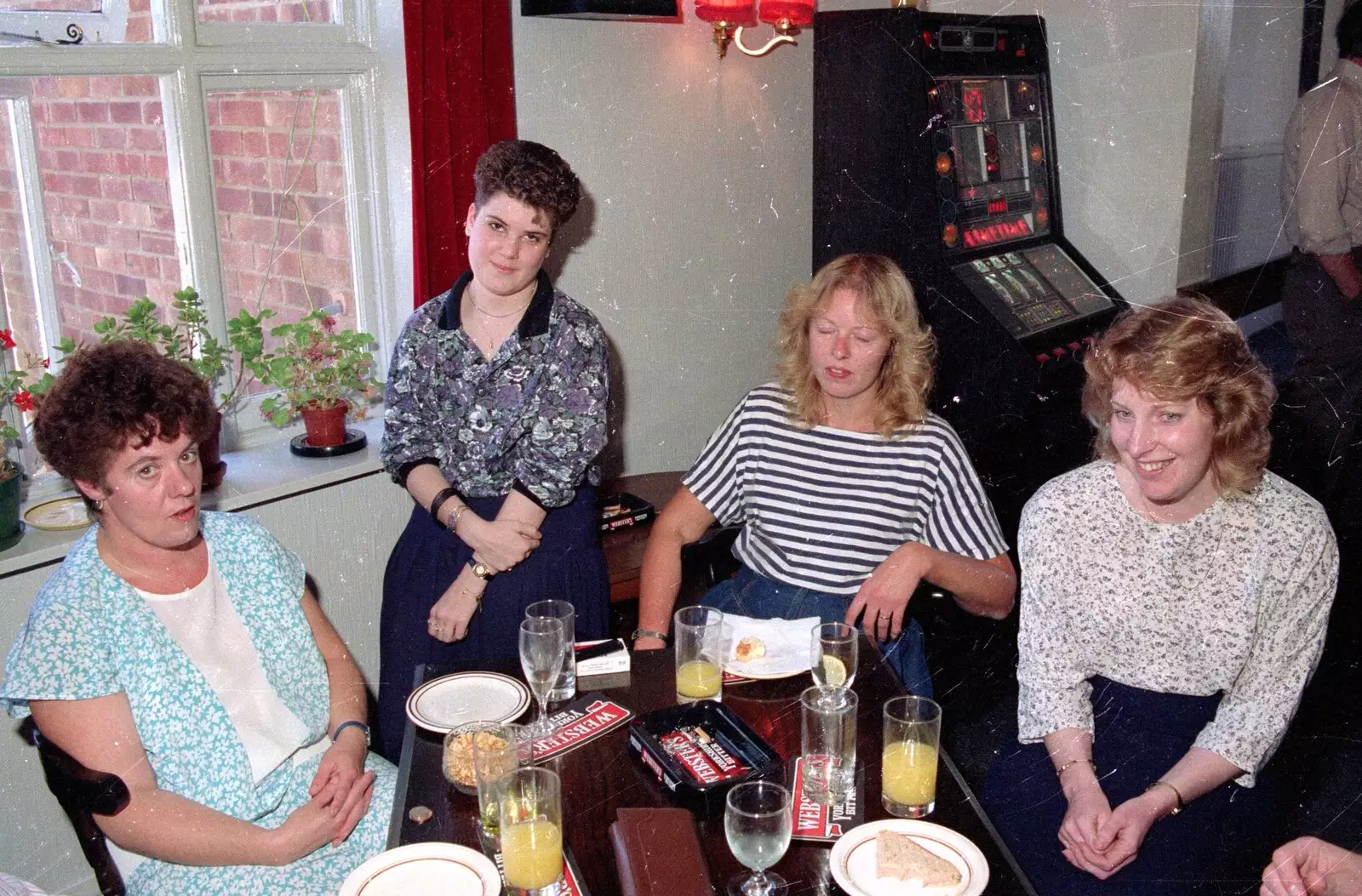 Crispy, Kelly, Big Sue and Jackie in the Railway, from Kite Flying, and an Introduction to BPCC Printec, Diss, Norfolk - 3rd August 1989