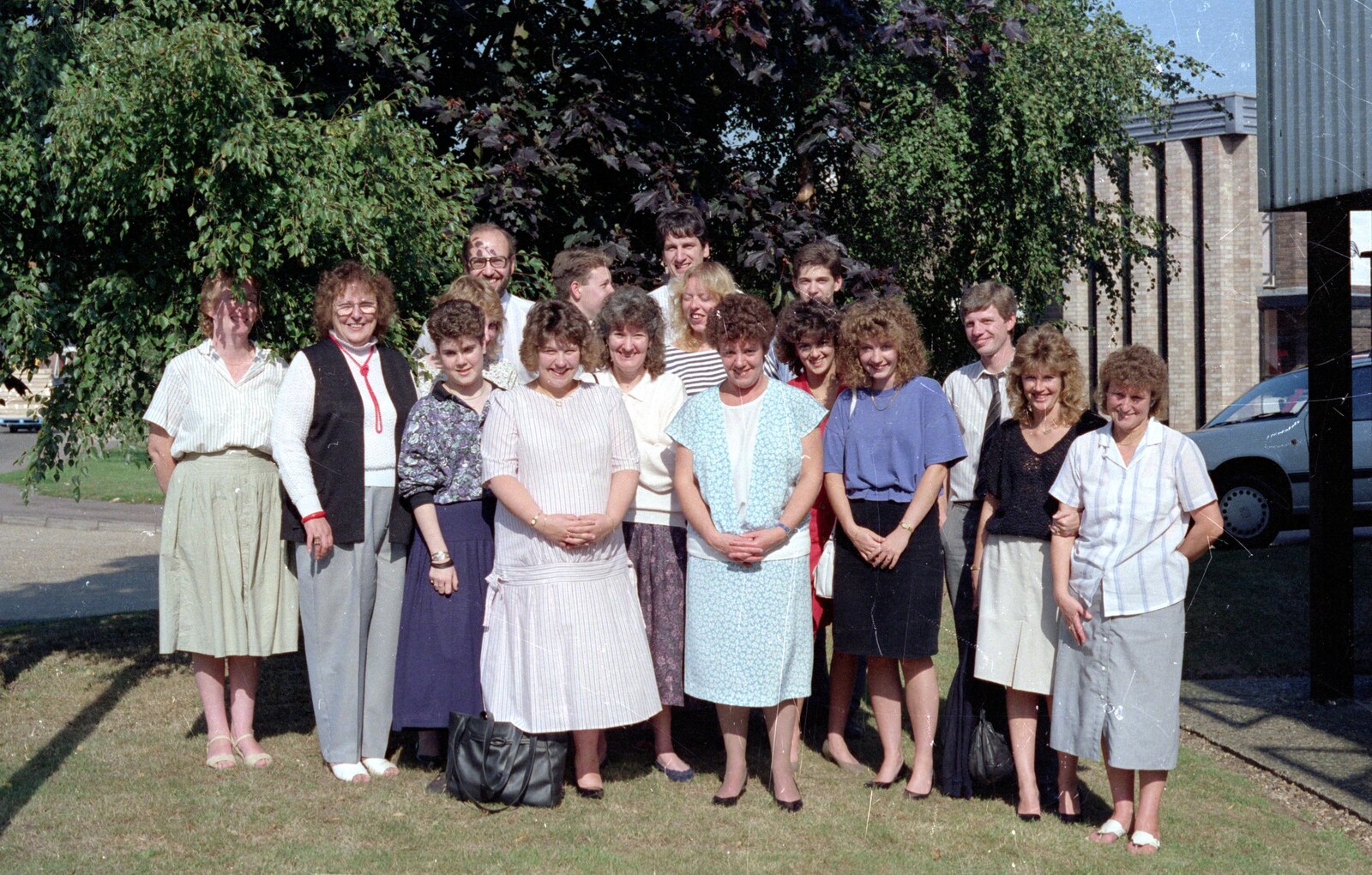 A BPCC Anglia Web office staff group photo from Kite Flying, and an Introduction to BPCC Printec, Diss, Norfolk - 3rd August 1989