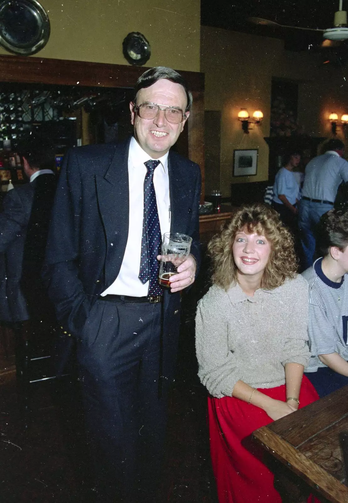 Monique and a Printec dude, from Kite Flying, and an Introduction to BPCC Printec, Diss, Norfolk - 3rd August 1989