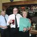 Alan, ? and Kate at the bar, Kite Flying, and an Introduction to BPCC Printec, Diss, Norfolk - 3rd August 1989