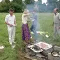 Geoff looks up as a barbeque occurs, Kite Flying, and an Introduction to BPCC Printec, Diss, Norfolk - 3rd August 1989