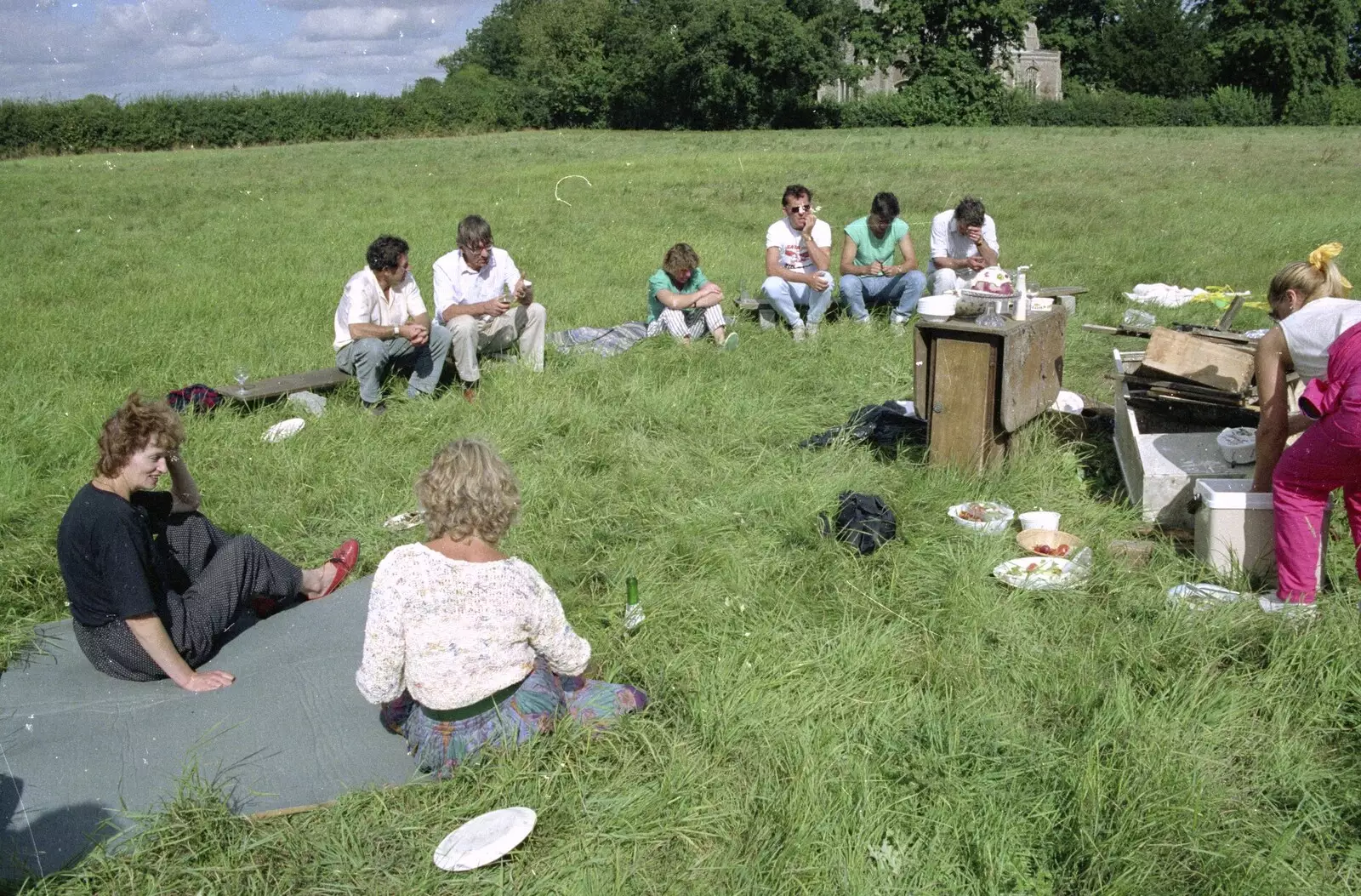 A barbeque in a field, from Kite Flying, and an Introduction to BPCC Printec, Diss, Norfolk - 3rd August 1989