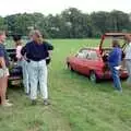 Harold chats to Sis as Mother rummages, Harrow Vineyard Harvest and Wootton Winery, Dorset and Somerset - 5th September 1989