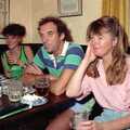 Hayley, Mike and Mother in the Three Tuns, Harrow Vineyard Harvest and Wootton Winery, Dorset and Somerset - 5th September 1989