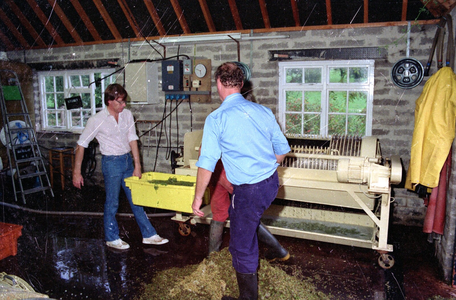 A pile of spent grapes on the floor from Harrow Vineyard Harvest and Wootton Winery, Dorset and Somerset - 5th September 1989