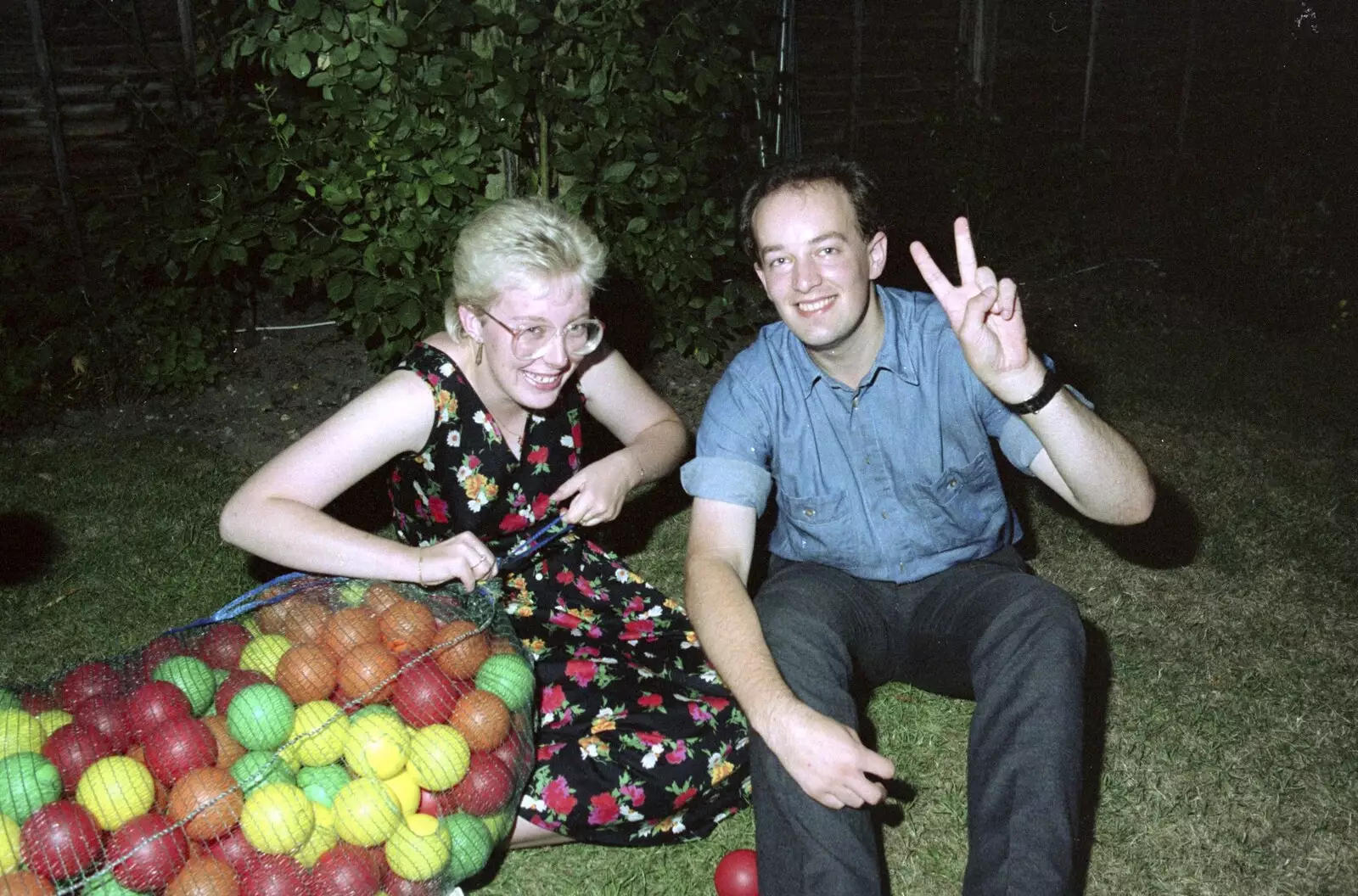 Graham Seage, and his girlfriend, from Chris and Phil's Party, Hordle, Hampshire - 6th September 1989
