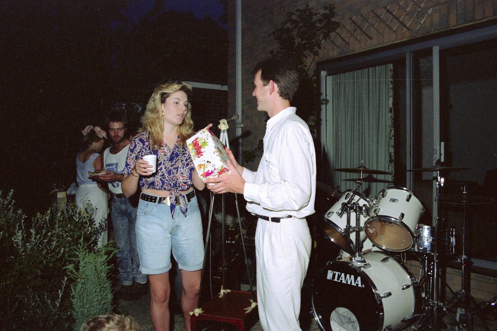 Chris and Phil's Party, Hordle, Hampshire - 6th September 1989: Phil gets a present