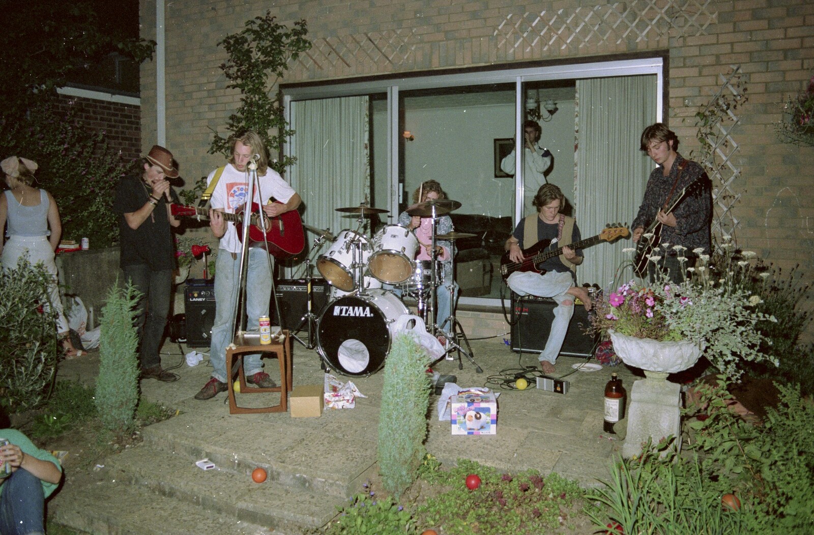 Chris and Phil's Party, Hordle, Hampshire - 6th September 1989: Chris (on bass) and his band