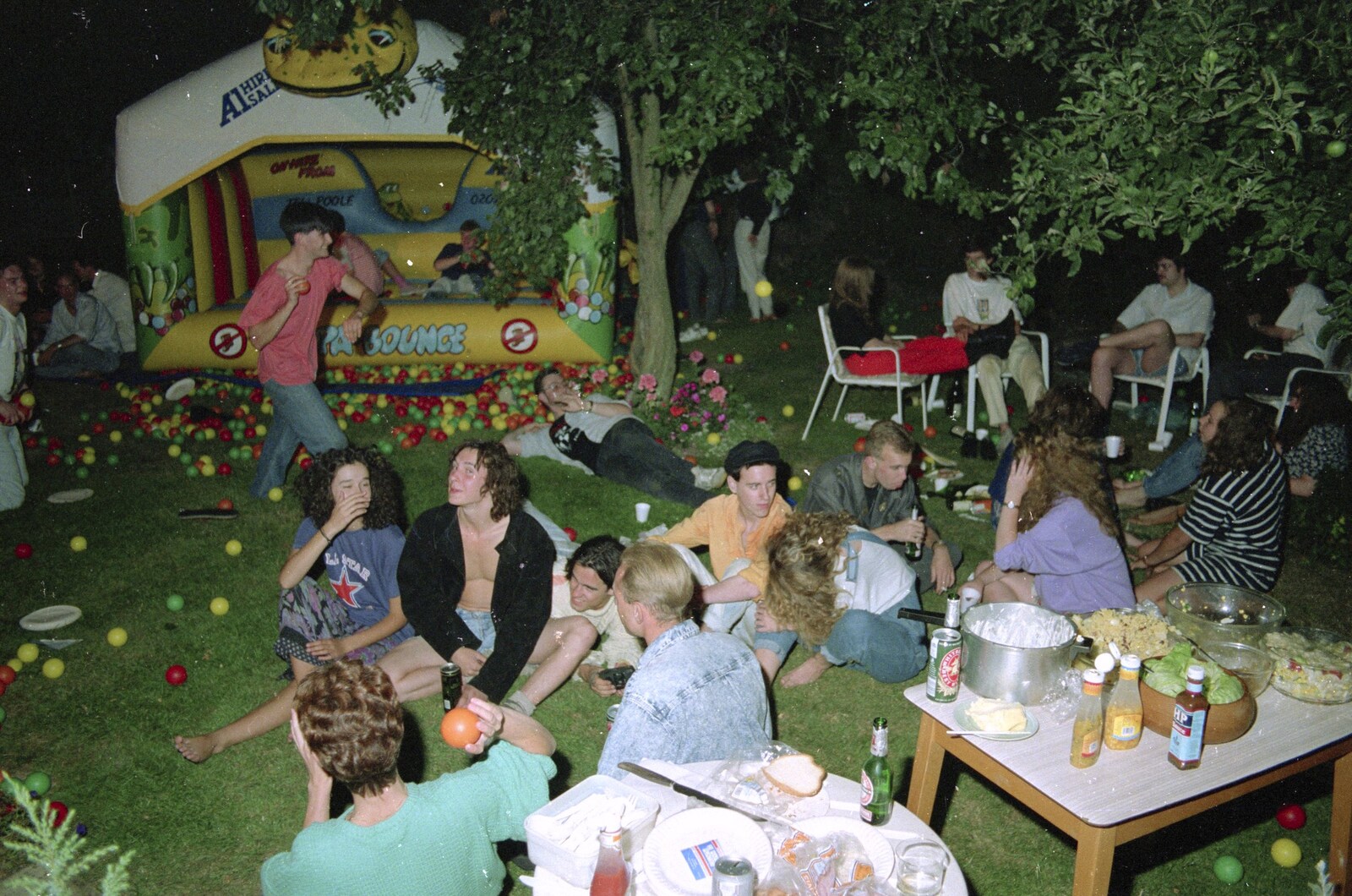 Chris and Phil's Party, Hordle, Hampshire - 6th September 1989: Party action in the garden