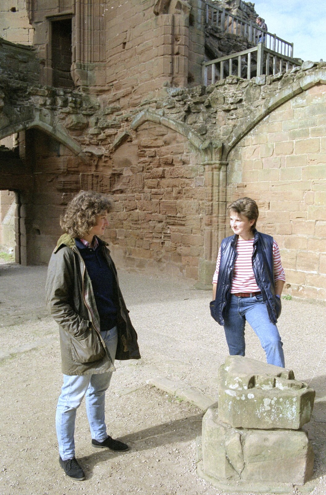 Angela and her chum roam around the castle from A Trip to Kenilworth, Warwickshire - 21st September 1989