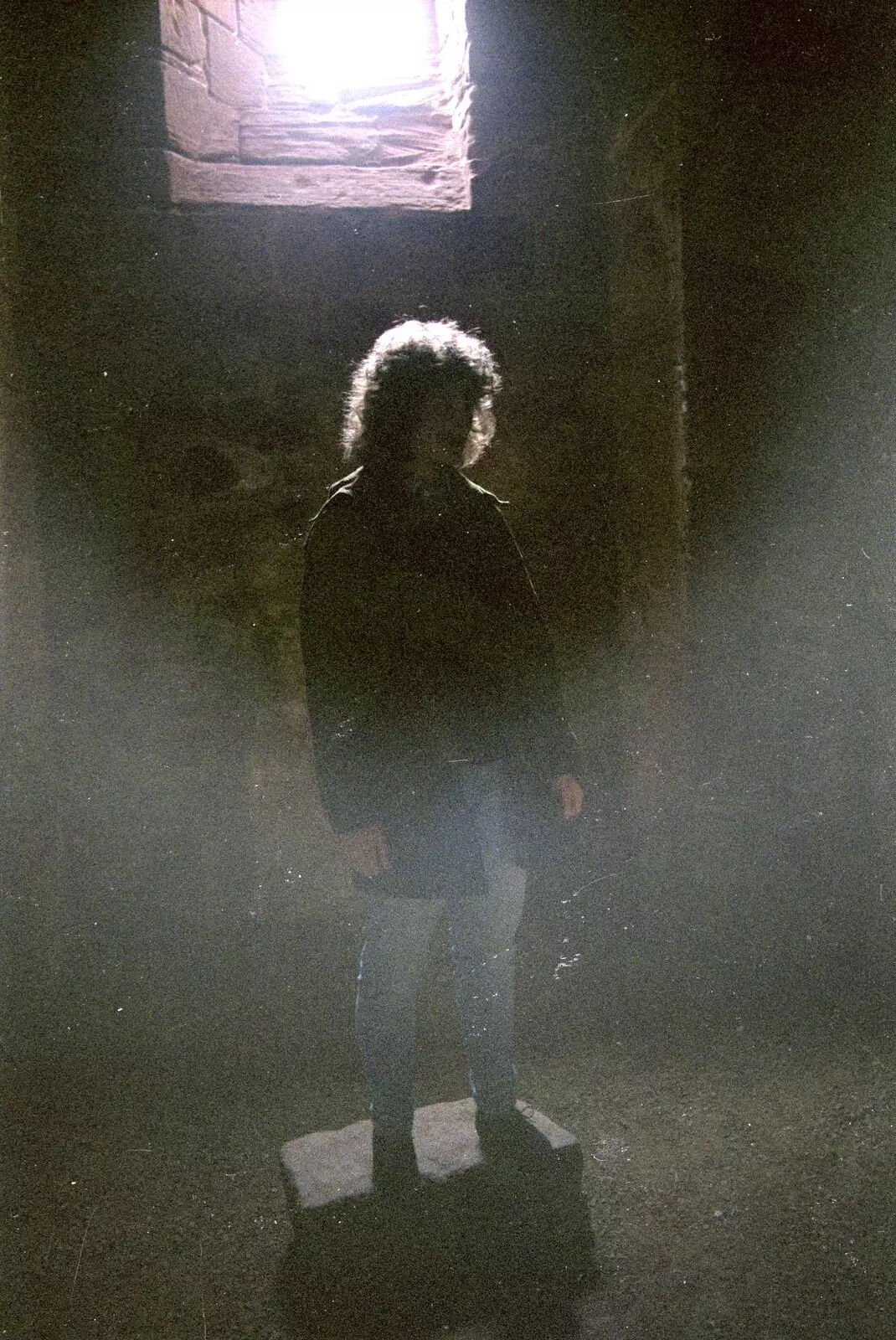 Angela stands on a stone in the castle, from A Trip to Kenilworth, Warwickshire - 21st September 1989