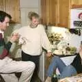 More chatting in the kitchen, A Trip to Kenilworth, Warwickshire - 21st September 1989