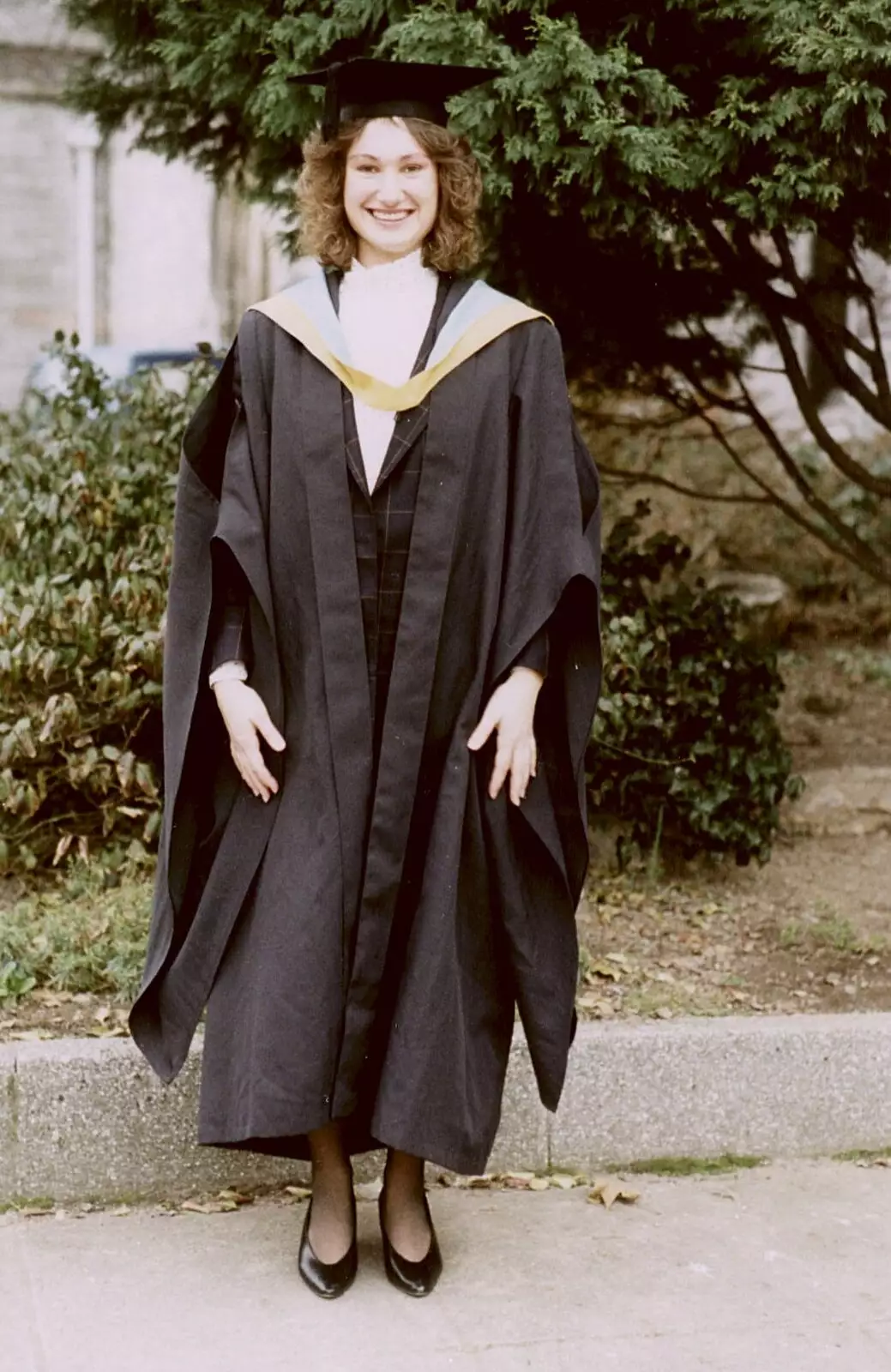 Angela Crann with mortar board, from Uni: Graduation Day, The Guildhall, Plymouth, Devon - 30th September 1989