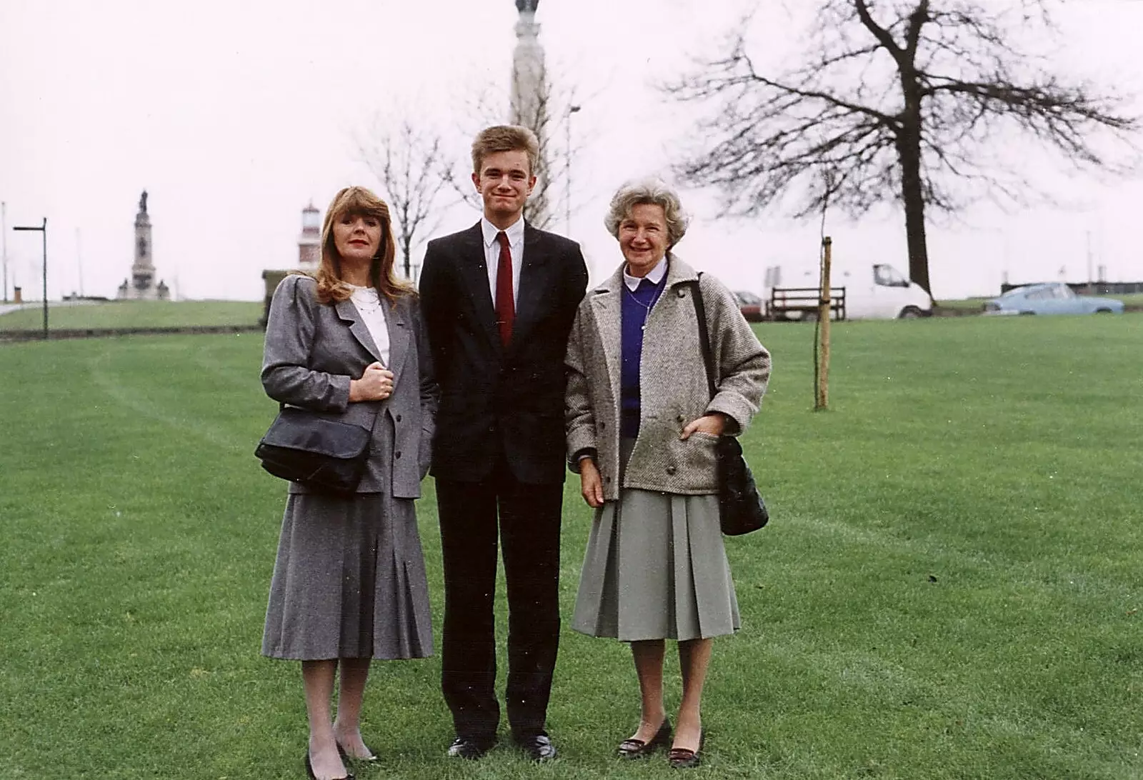 Mother, Nosher and Grandmother on Plymouth Hoe, from Uni: Graduation Day, The Guildhall, Plymouth, Devon - 30th September 1989