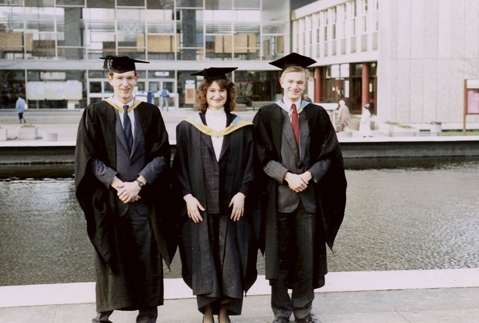 Dobbs, Angela and Nosher from Uni: Graduation Day, The Guildhall, Plymouth, Devon - 30th September 1989