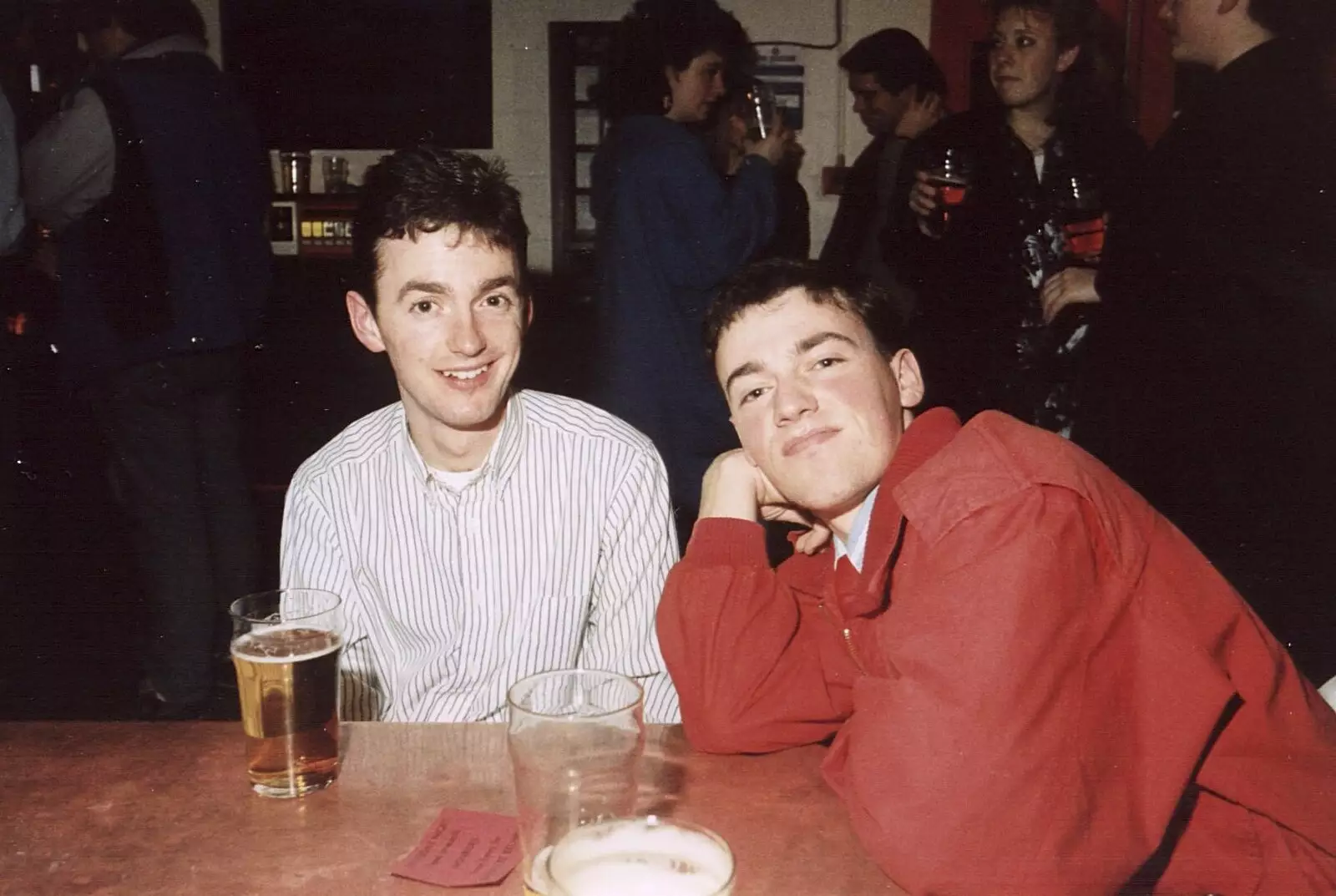 John Stuart and Dave Masterson in the bar, from Uni: Graduation Day, The Guildhall, Plymouth, Devon - 30th September 1989