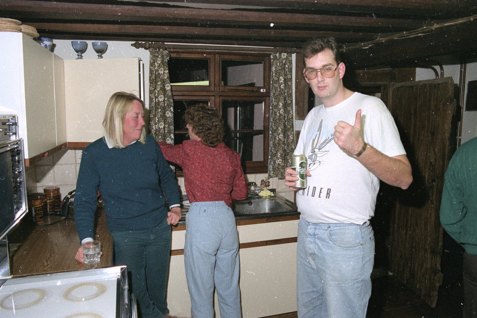 Steve gives it all the thumbs up from A Stuston Bonfire Night, Suffolk - 5th November 1989