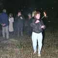 Brenda waves a sparkler around, A Stuston Bonfire Night, Suffolk - 5th November 1989