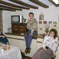 Nosher is perched up on the worktop, A Stuston Bonfire Night, Suffolk - 5th November 1989