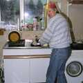 Alan does the washing up, Late Night, and Christmas with the Coxes, Needham, Norfolk - 25th December 1989