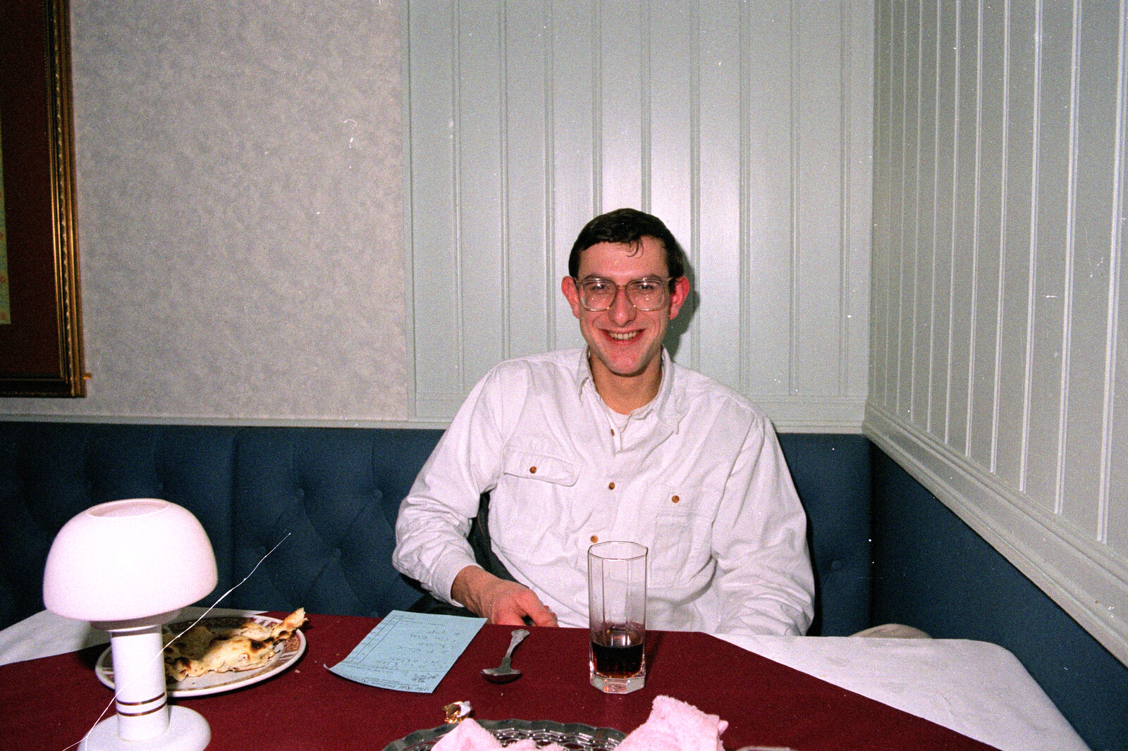 New Year's Eve and Everyone Visits, Stuston, Suffolk - 10th January 1990: Andy Dobie in the Raj Indian Restaurant, Plymouth