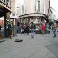 Buskers outside Habitat on London Street in Norwich, New Year's Eve and Everyone Visits, Stuston, Suffolk - 10th January 1990