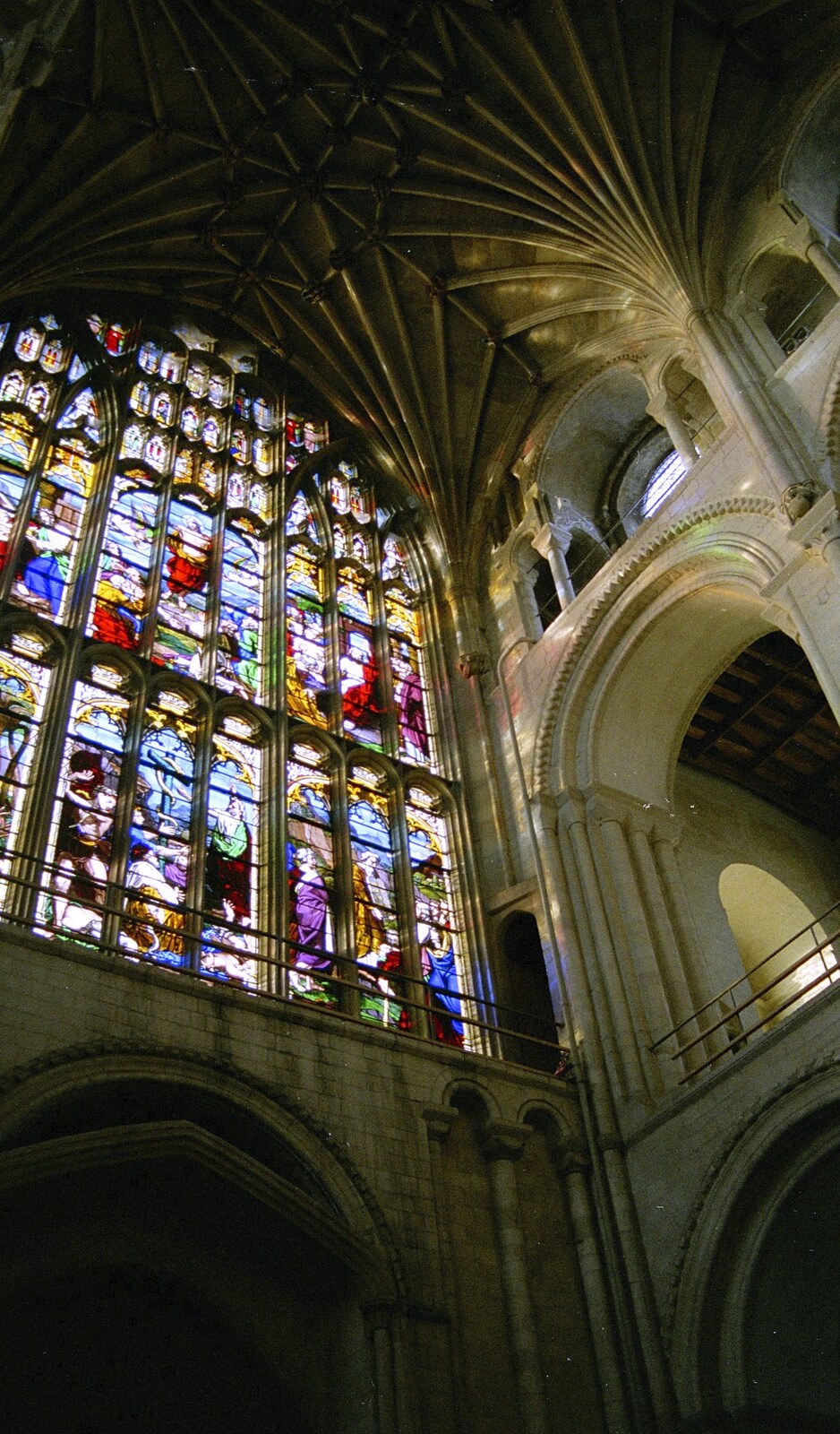 New Year's Eve and Everyone Visits, Stuston, Suffolk - 10th January 1990: The stunning stained glass window of Norwich Cathedral
