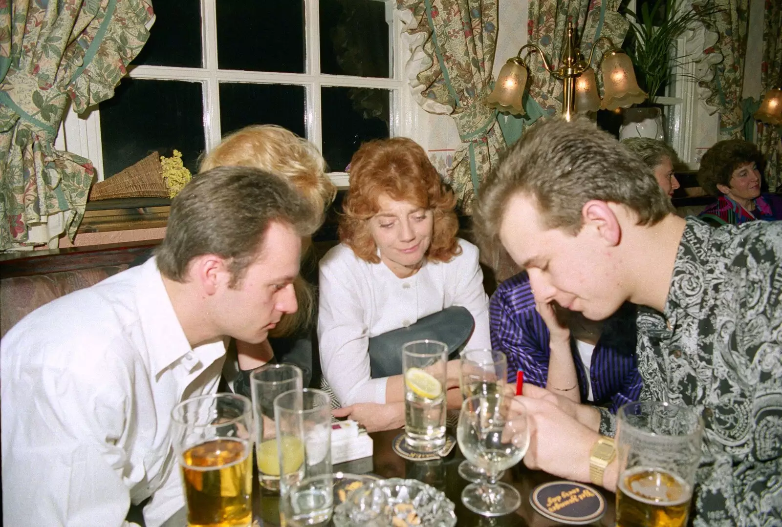 Karl does some writing, from New Year's Eve and Everyone Visits, Stuston, Suffolk - 10th January 1990