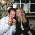 Something amusing happens with party poppers, New Year's Eve and Everyone Visits, Stuston, Suffolk - 10th January 1990