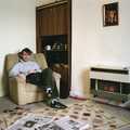 Dave in his Bristol digs, gas fire glowing, A Trip to Plymouth and Bristol, Avon and Devon - 18th February 1990
