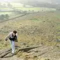 Karl climbs up the tor, A Trip to Plymouth and Bristol, Avon and Devon - 18th February 1990