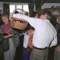 Linda picks a raffle ticket, Pancake Day in Starston, Norfolk - 27th February 1990