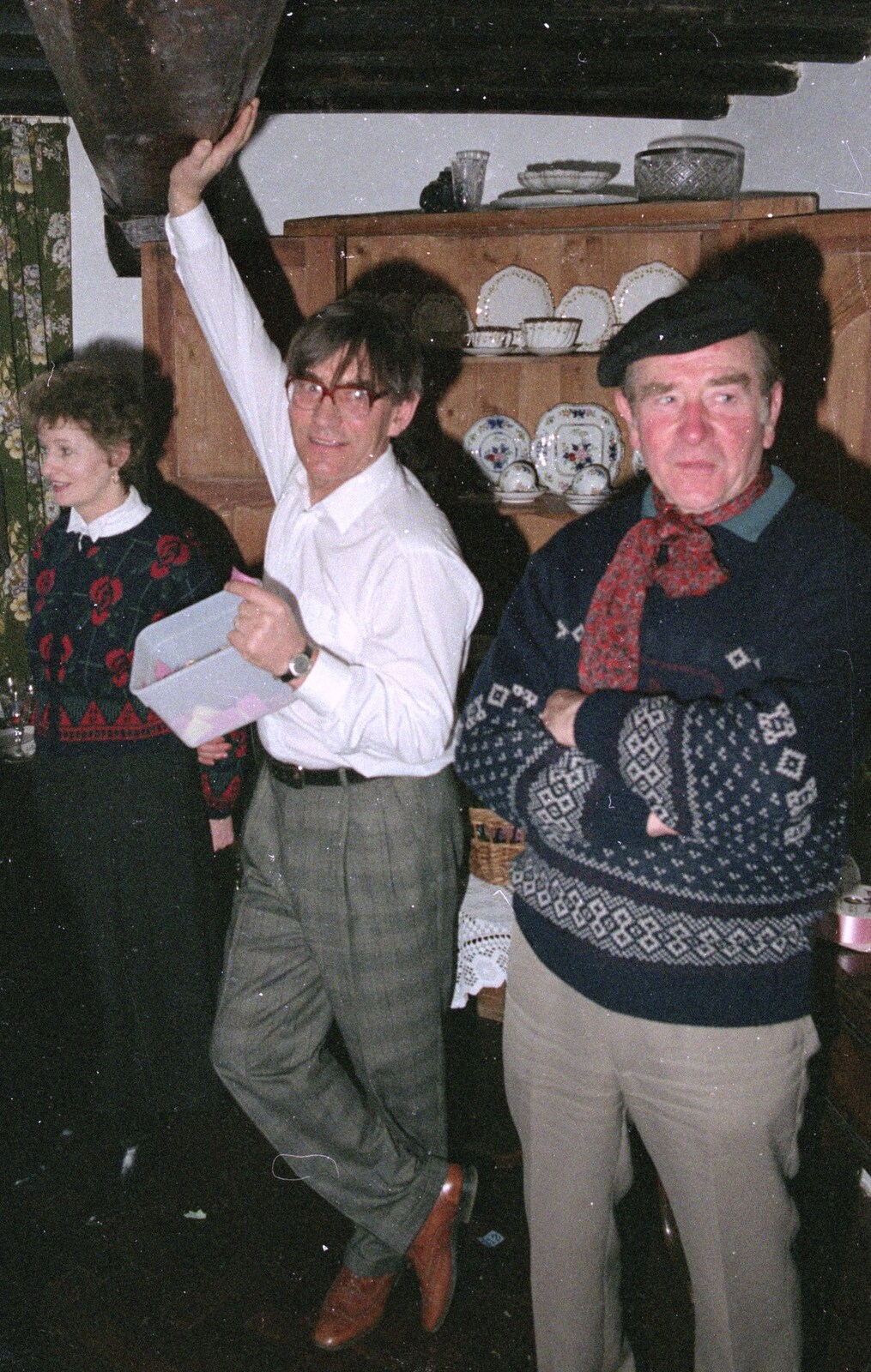 Derek pauses to prop the farmhouse up from Pancake Day in Starston, Norfolk - 27th February 1990