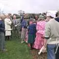 The pancakers mill around outside, Pancake Day in Starston, Norfolk - 27th February 1990