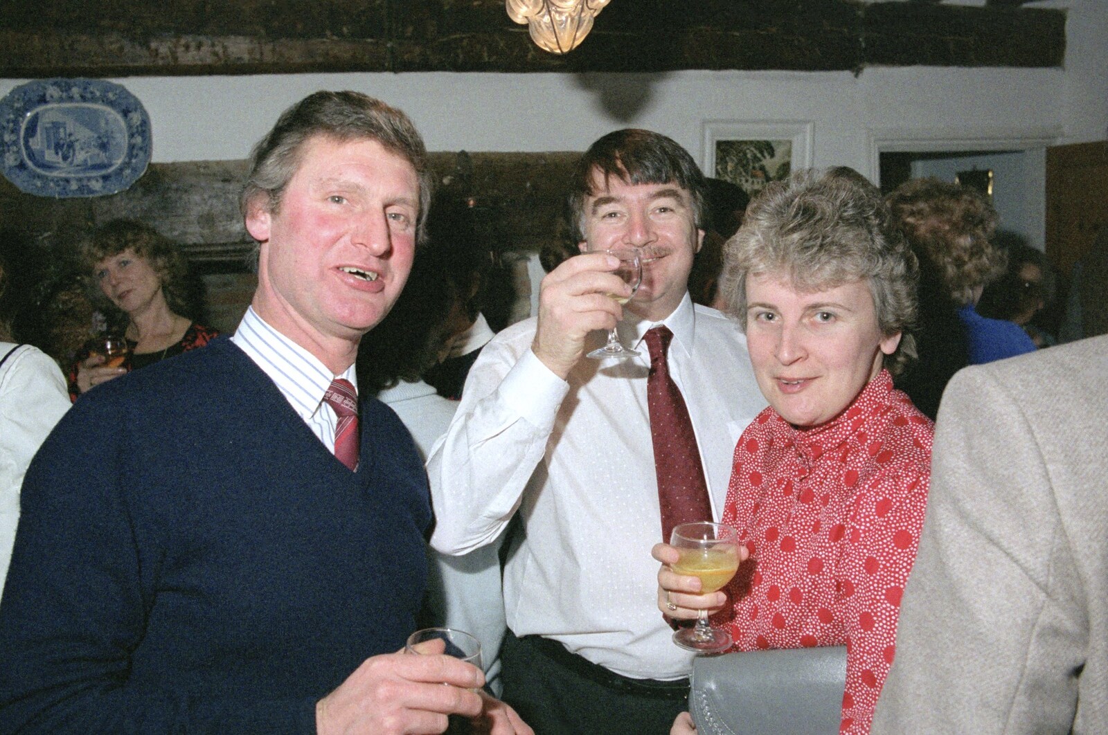 Geoff, David and Linda from Pancake Day in Starston, Norfolk - 27th February 1990