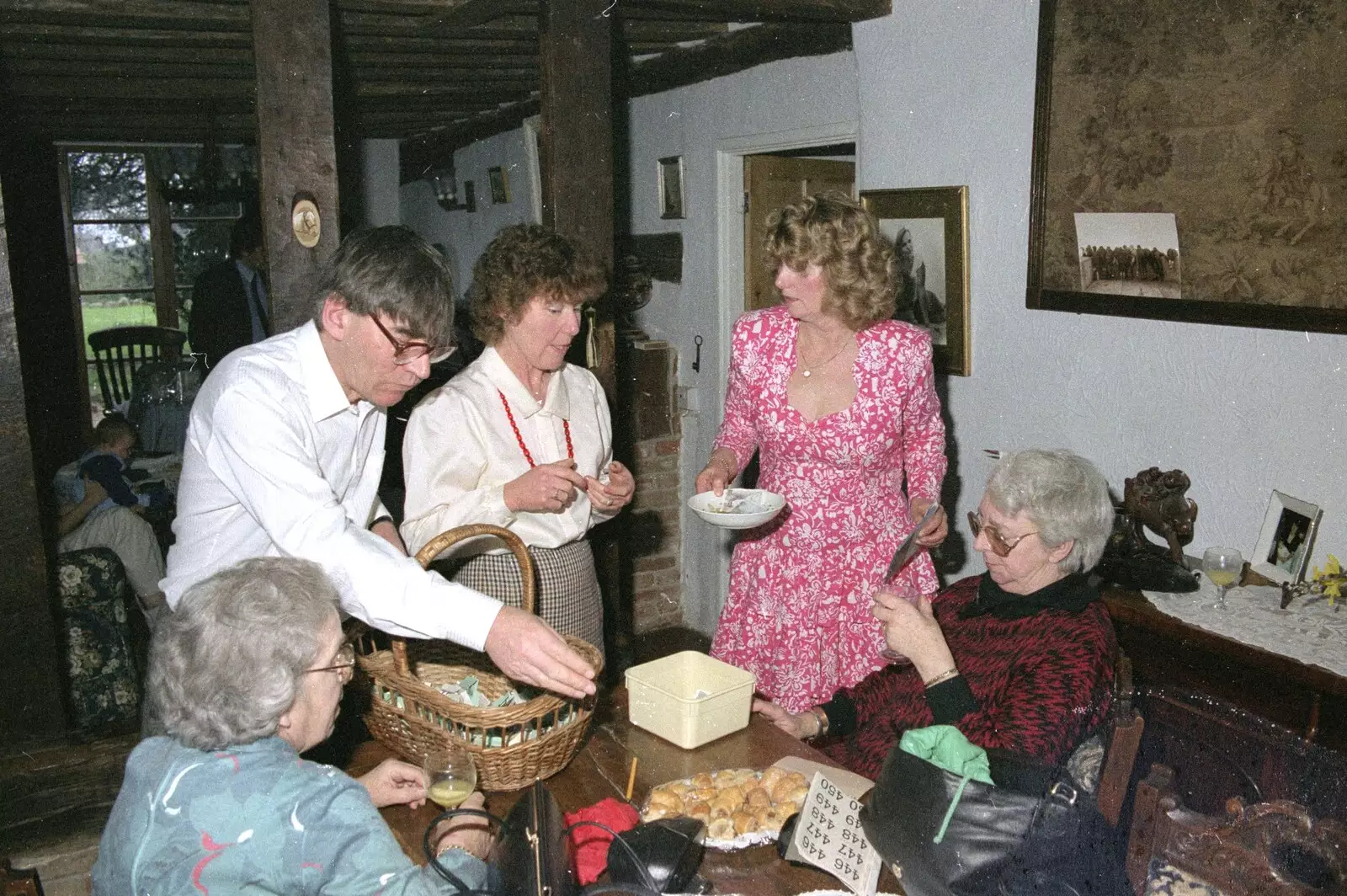 The raffle committee, from Pancake Day in Starston, Norfolk - 27th February 1990