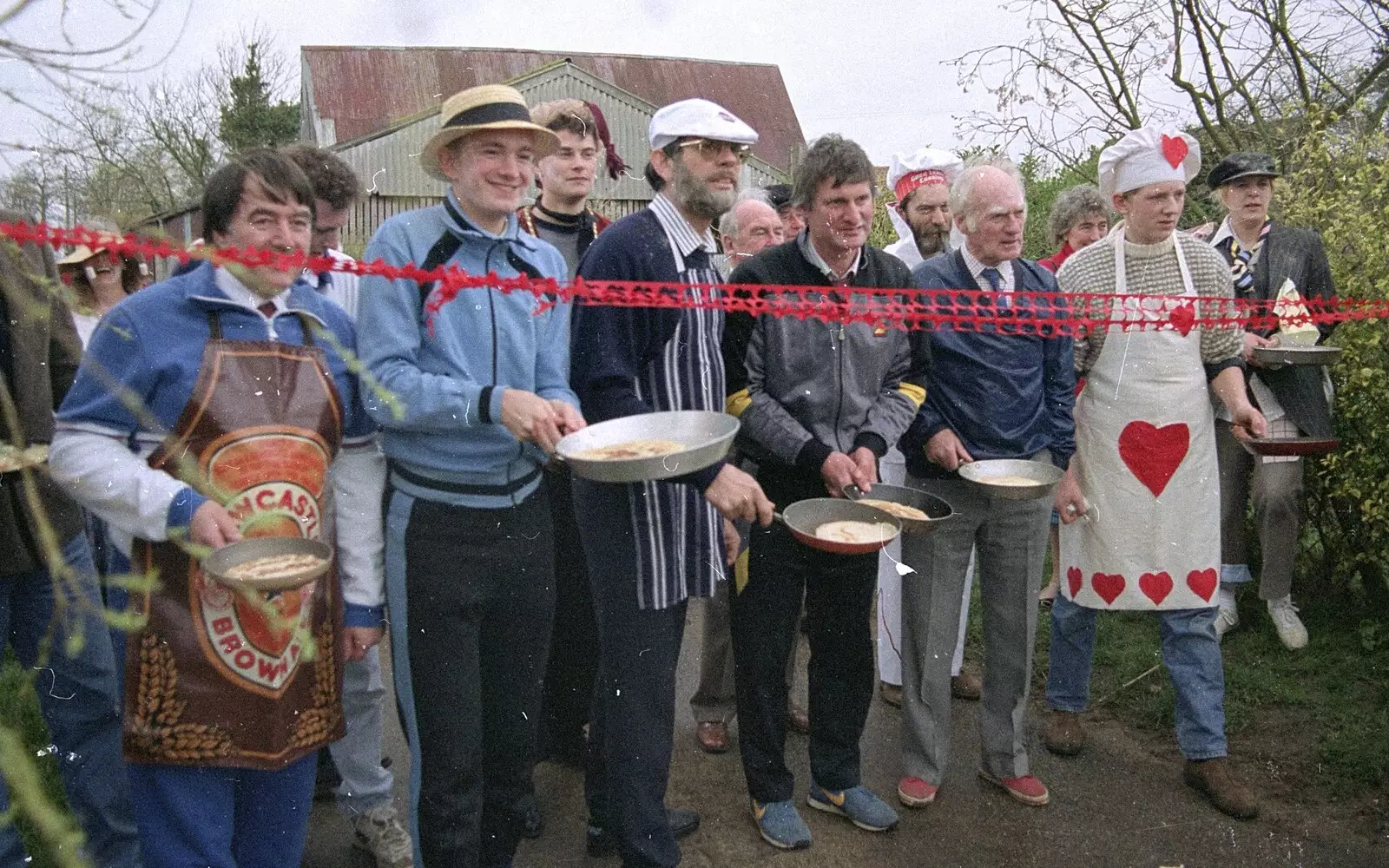 Nosher in dodgy trackie and a hat, from Pancake Day in Starston, Norfolk - 27th February 1990