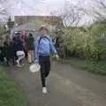 Nosher and his frying pan, Pancake Day in Starston, Norfolk - 27th February 1990