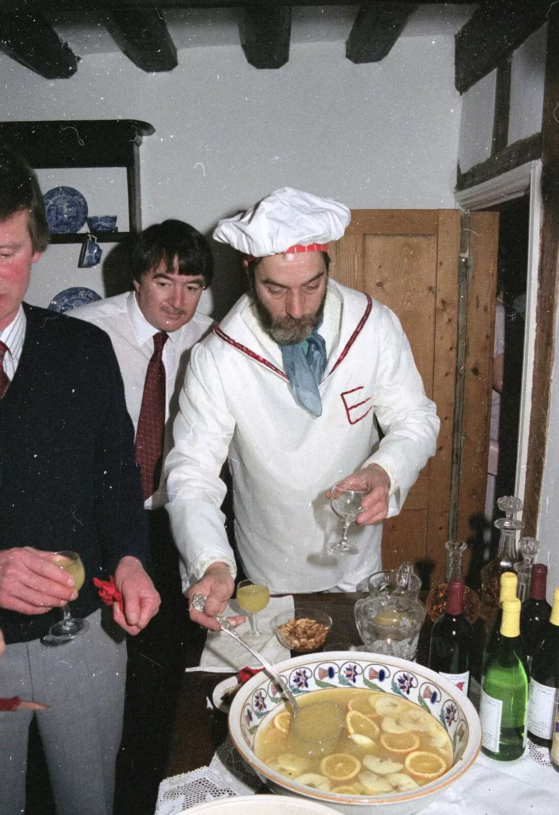 A top up with the fruit punch, from Pancake Day in Starston, Norfolk - 27th February 1990