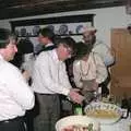 Derek gets a ladle-full, Pancake Day in Starston, Norfolk - 27th February 1990