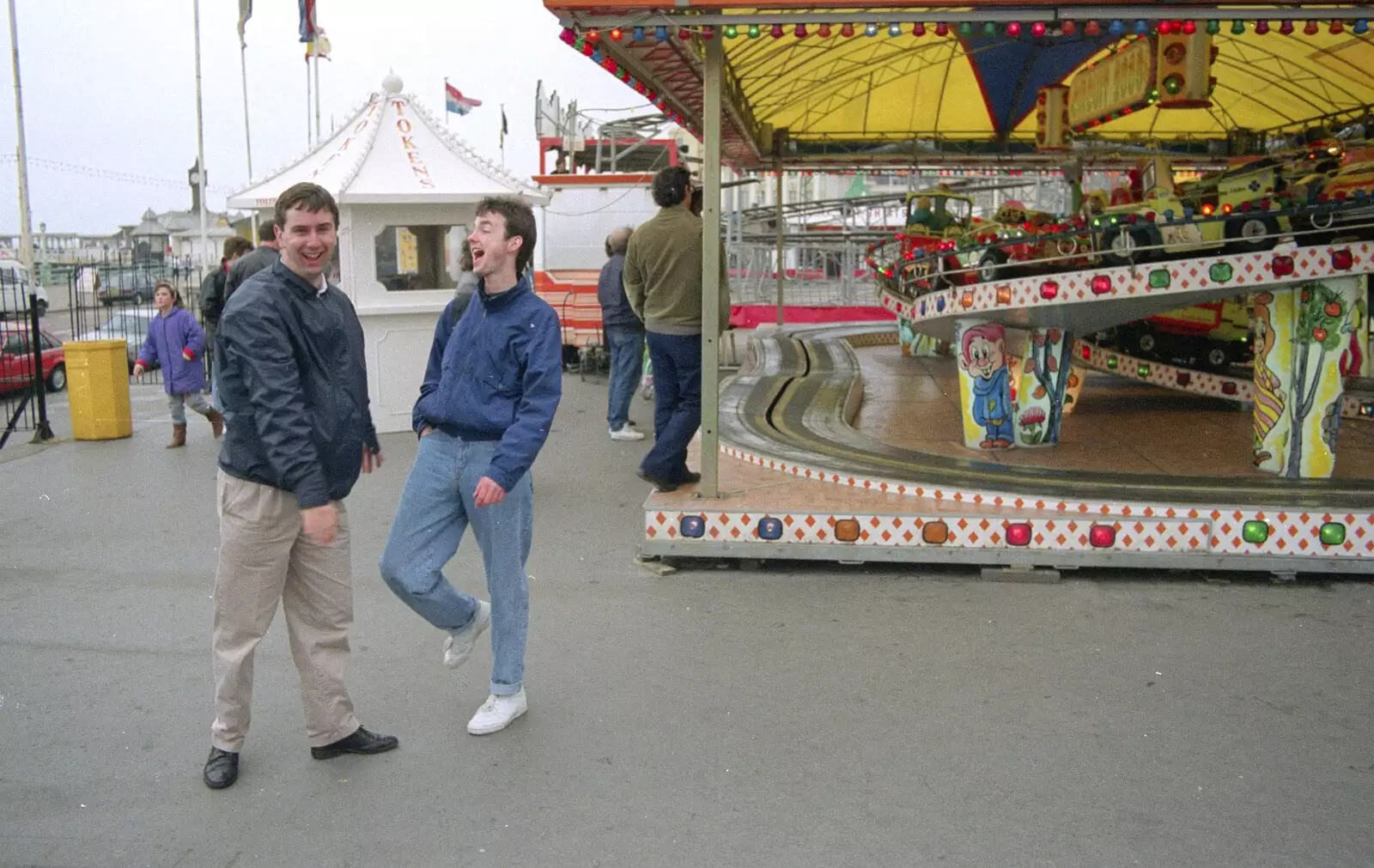 Riki and John by the fair, from Brighton Rock: Visiting Riki and John, Brighton, East Sussex - 5th March 1990