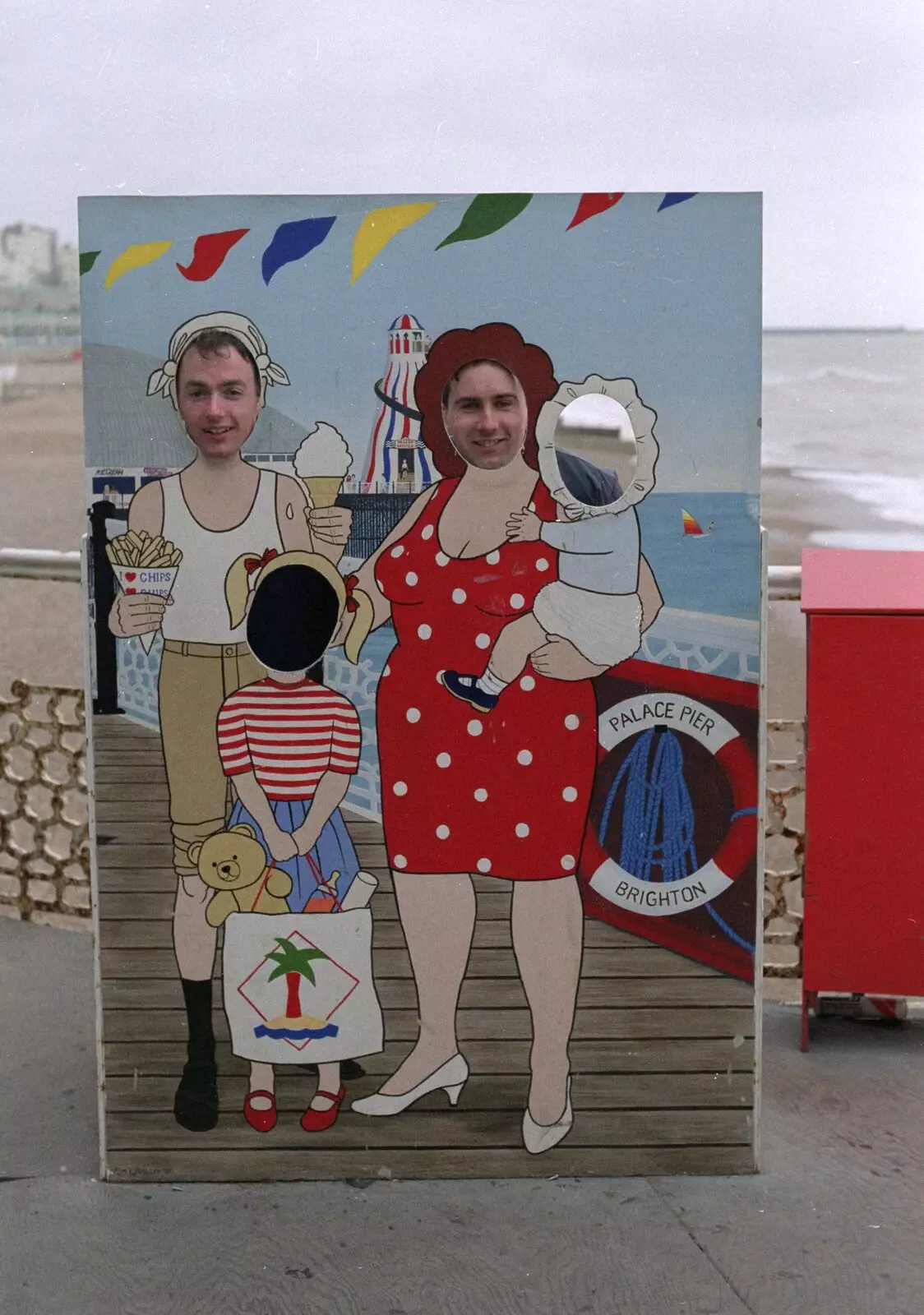 Another seaside cutout photo, from Brighton Rock: Visiting Riki and John, Brighton, East Sussex - 5th March 1990