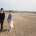 Geoff and Brenda Castell on the shingle at Blakeney