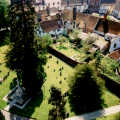 Framlingham Church graveyard from the top of the tower