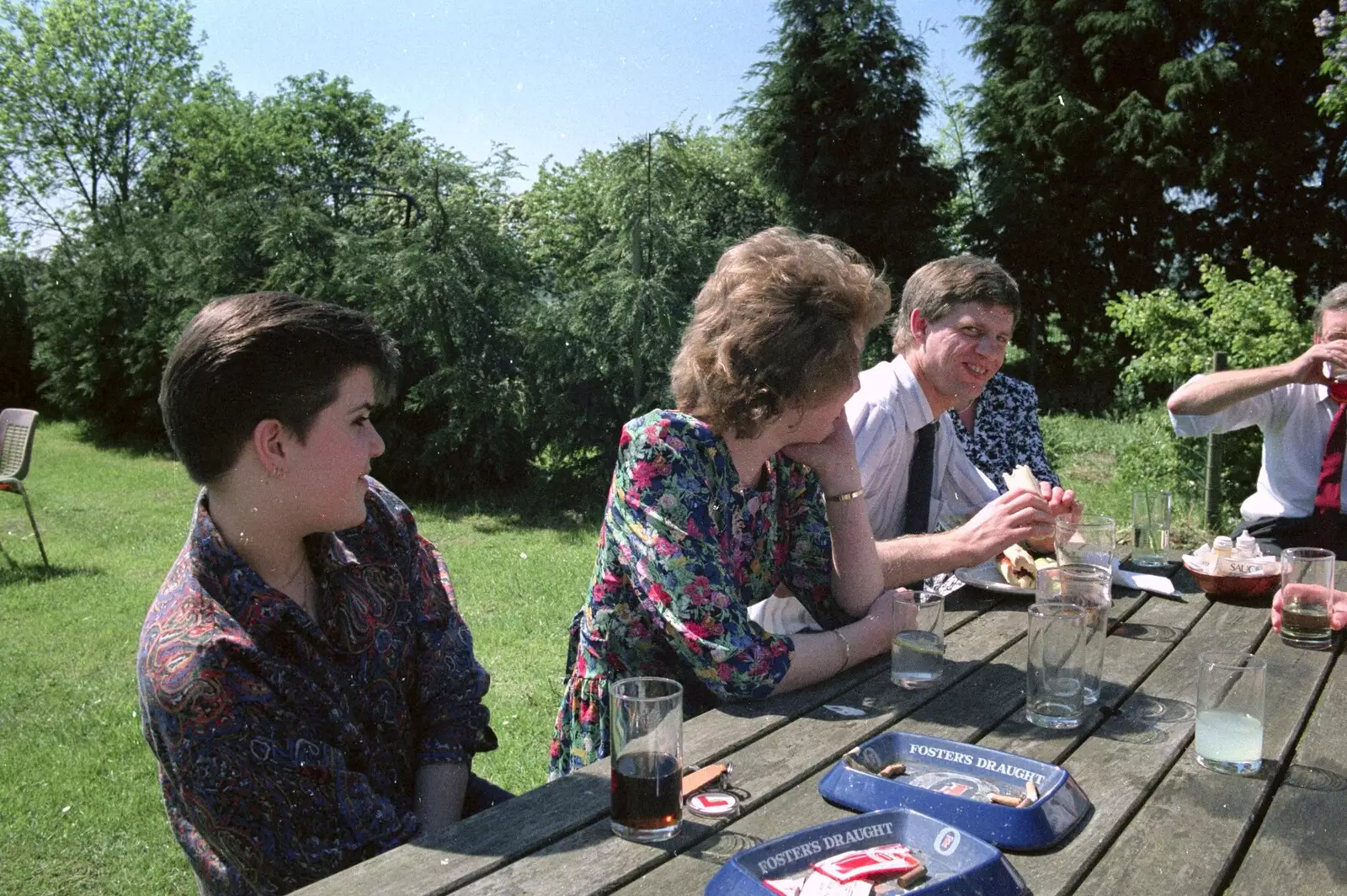 Kelly, Jackie and Steve-O, from Kelly's Printec Birthday, Roydon, Norfolk - 2nd May 1990