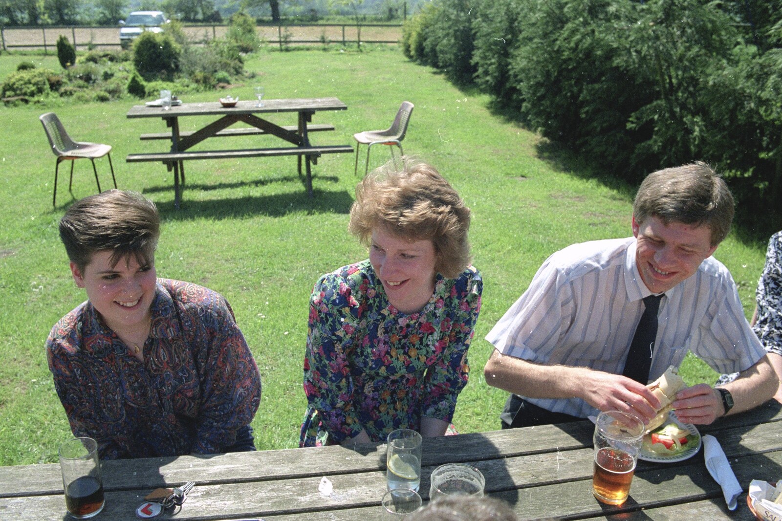 Kelly, Alison and Steve-O from Kelly's Printec Birthday, Roydon, Norfolk - 2nd May 1990