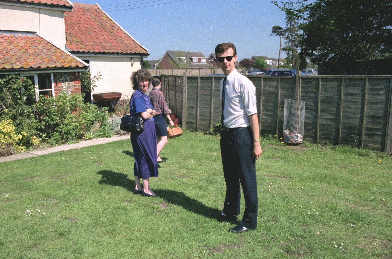 Heading off. Karl looks back from Kelly's Printec Birthday, Roydon, Norfolk - 2nd May 1990