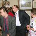 Karl, Mike Perkins and Crispy at the bar, Printec and Steve-O's Pants, The Swan, Harleston, Norfolk - 19th May 1990