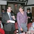 Brian Williams makes a presentation, Printec and Steve-O's Pants, The Swan, Harleston, Norfolk - 19th May 1990