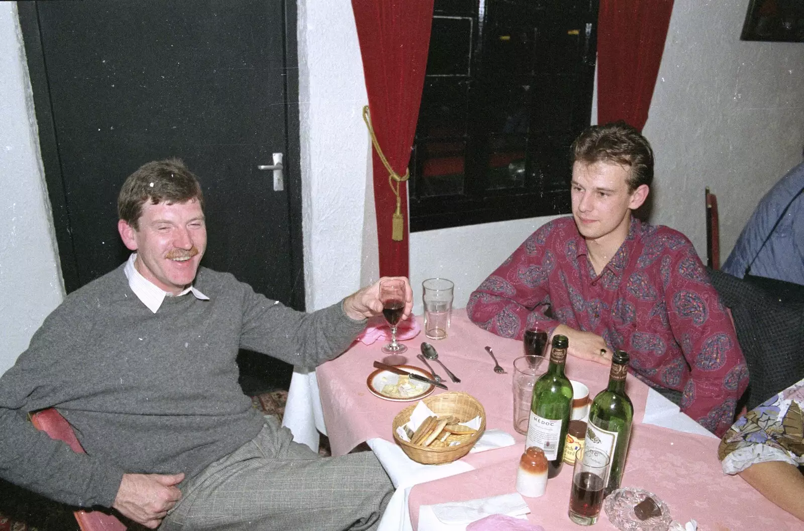 Alan Bodell and Karl, from Printec and Steve-O's Pants, The Swan, Harleston, Norfolk - 19th May 1990